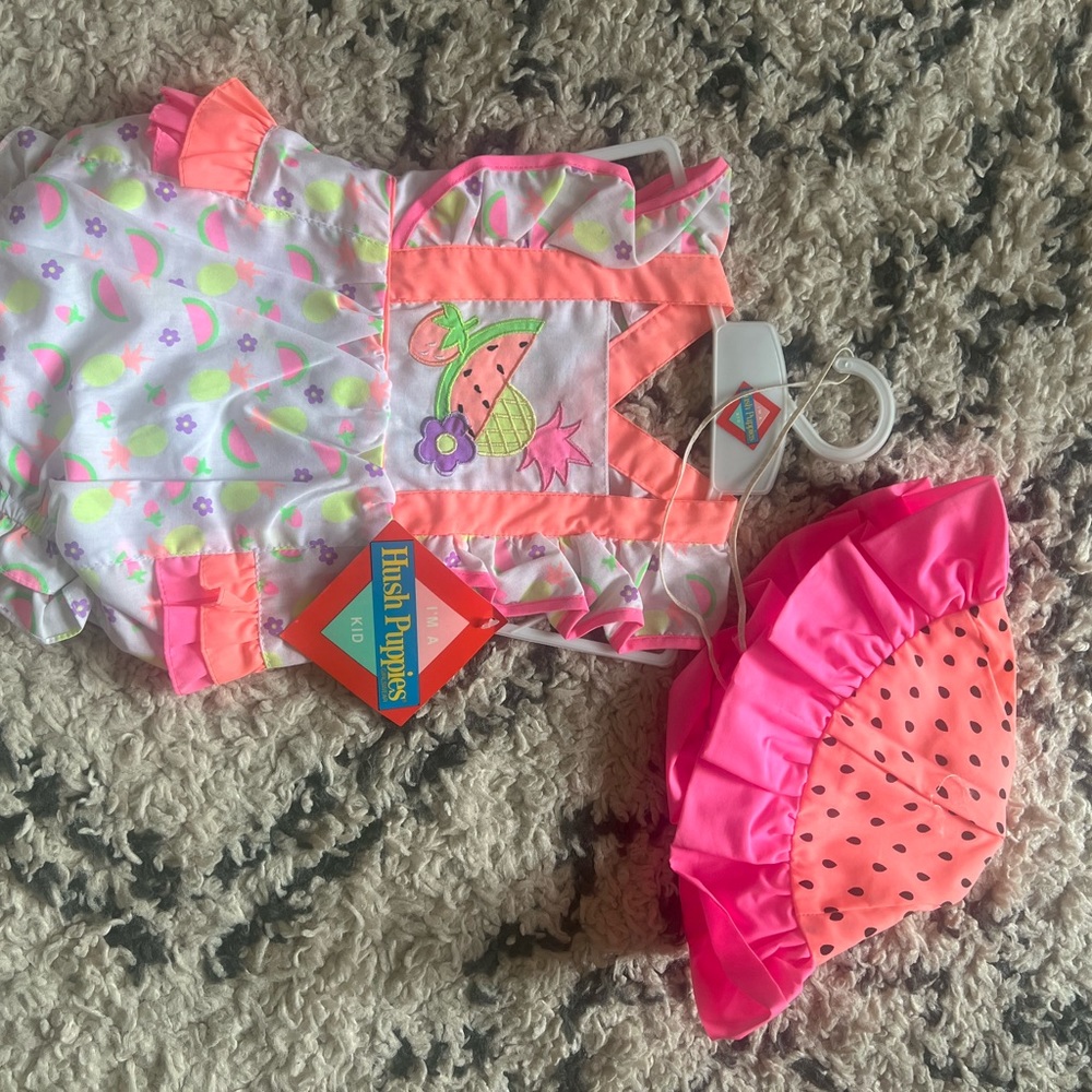 Vintage Neon Fruit Hush Puppies Bubble 3-6 months